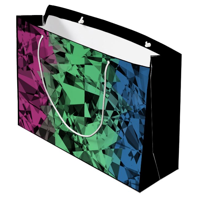 Groovy Eclectic Retro Trippy Polysexual Pride Flag Large Gift Bag (Back Angled)