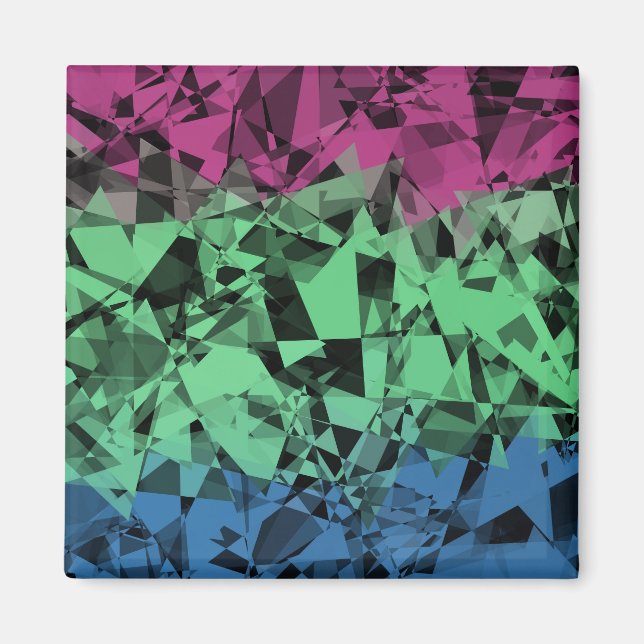 Groovy Eclectic Retro Trippy Polysexual Pride Flag Magnet (Front)