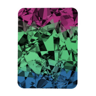 Groovy Eclectic Retro Trippy Polysexual Pride Flag Magnet
