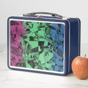 Groovy Eclectic Retro Trippy Polysexual Pride Flag Metal Lunch Box