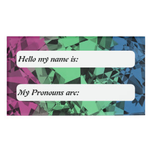 Groovy Eclectic Retro Trippy Polysexual Pride Flag Name Tag