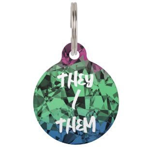 Groovy Eclectic Retro Trippy Polysexual Pride Flag Pet Tag