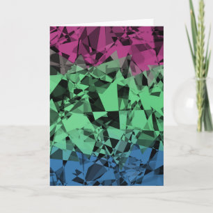Groovy Eclectic Retro Trippy Polysexual Pride Flag Thank You Card