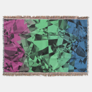 Groovy Eclectic Retro Trippy Polysexual Pride Flag Throw Blanket