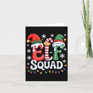 Groovy Elf Squad Elf Family Christmas Matching Paj Card