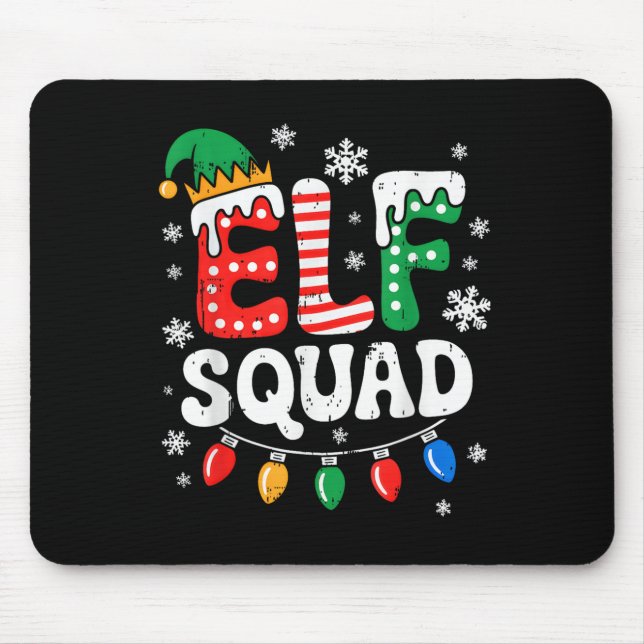 Groovy Elf Squad Elf Family Christmas Matching Paj Mouse Pad (Front)