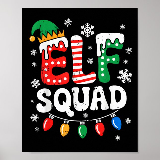 Groovy Elf Squad Elf Family Christmas Matching Paj Poster (Front)