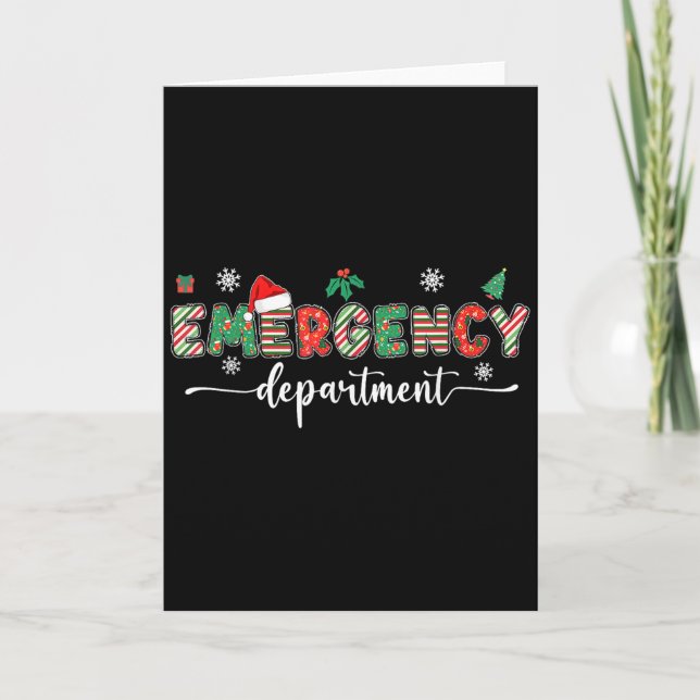 Groovy Emergency Department Christmas Santa Er Cre Card (Front)