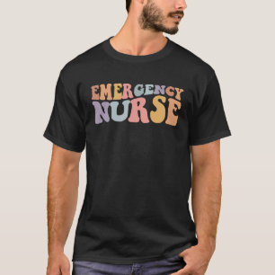 Groovy Emergency Nurse , ER Nurse ED Nursing T-Shirt