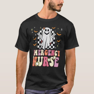 Groovy Emergency Room Nurse Ghost Retro ER Future  T-Shirt
