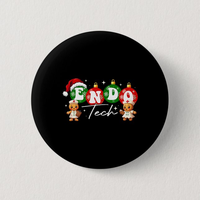 Groovy Endoscopy Tech Christmas Endo Tech  6 Cm Round Badge (Front)