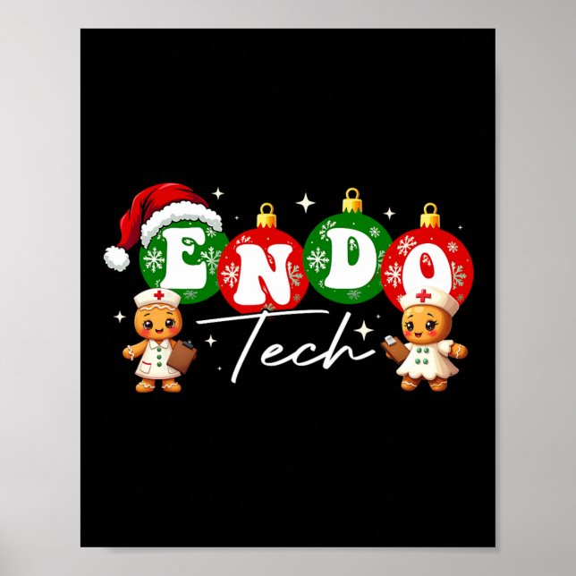 Groovy Endoscopy Tech Christmas Endo Tech  Poster (Front)