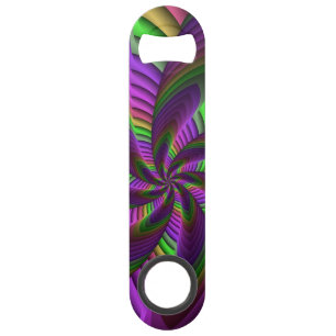 Groovy Energetic Colourful Neon Fractal Pattern