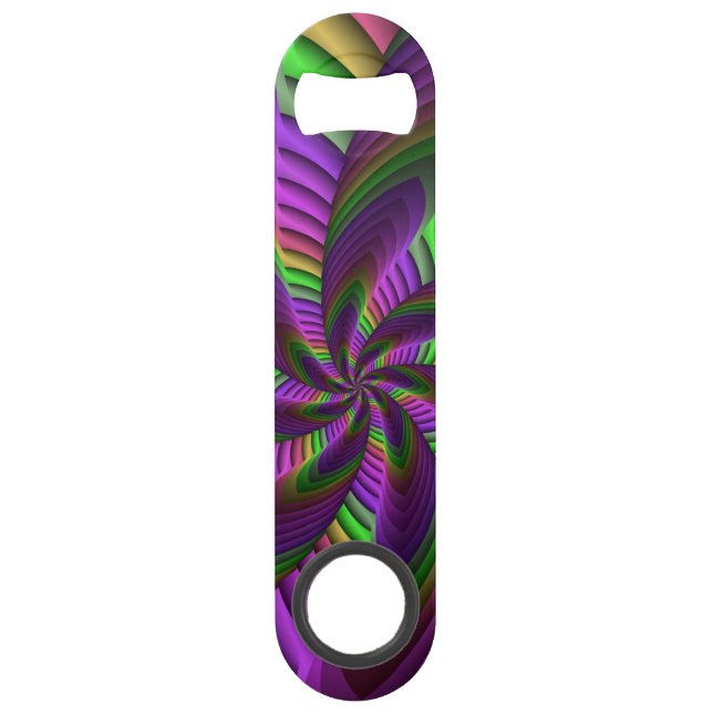 Groovy Energetic Colourful Neon Fractal Pattern (Front)