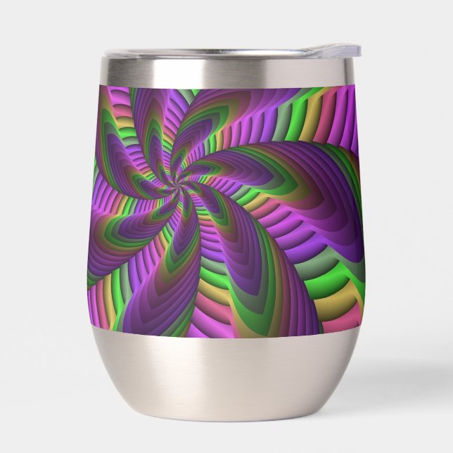Groovy Energetic Colourful Neon Fractal Pattern (Left)