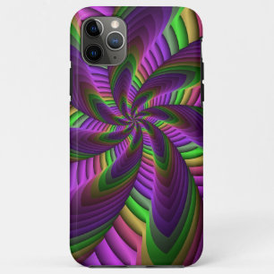 Groovy Energetic Colourful Neon Fractal Pattern iPhone 11 Pro Max Case