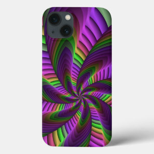 Groovy Energetic Colourful Neon Fractal Pattern iPhone 13 Case