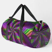 Groovy Energetic Colourful Neon Fractal Pattern