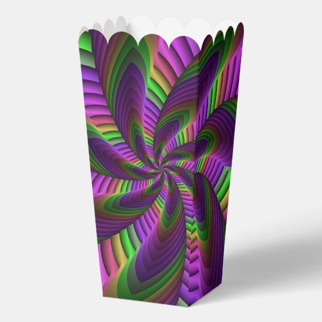 Groovy Energetic Colourful Neon Fractal Pattern Favour Box (Front)