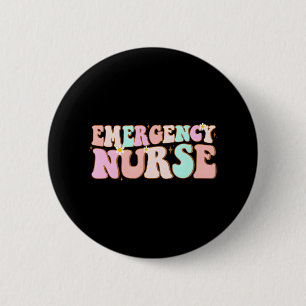 groovy ER Nurse Emergency Nurse School women 6 Cm Round Badge