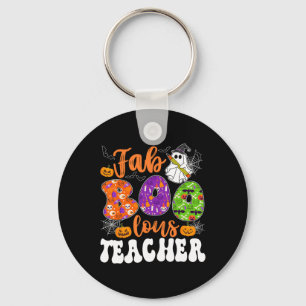 Groovy Fabulous Teacher Halloween Boo Men Women  Key Ring
