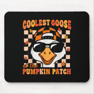 Groovy Fall Autumn Coolest Goose At The Patch Kids Mouse Pad