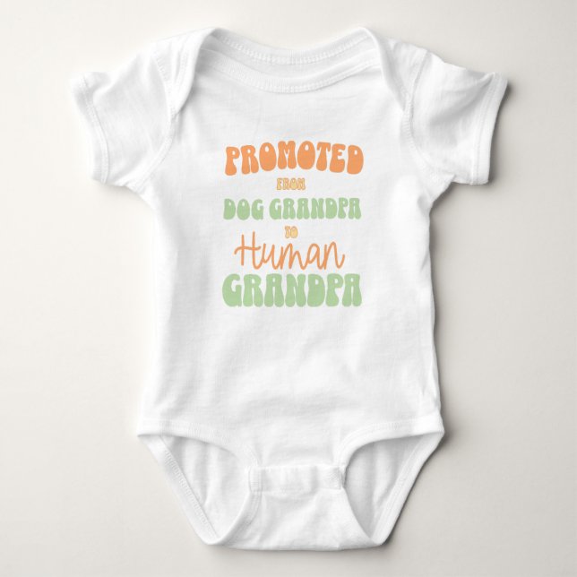 Groovy Fall Grandparent Pregnancy Announcement Baby Bodysuit (Front)