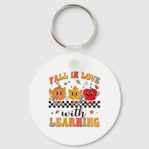 Groovy Fall In Love With Learning Autumn Pumpkin T Key Ring
