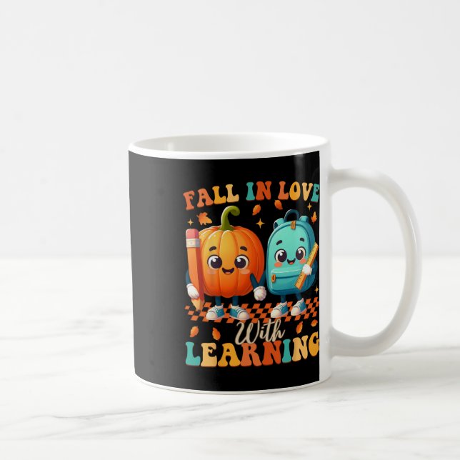Groovy Fall In Love With Learning Thanksgiving Aut Coffee Mug (Right)