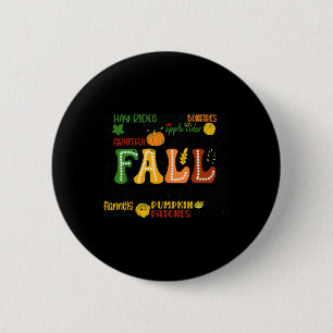 Groovy Fall Thanksgiving Halloween Mens Women Autu 6 Cm Round Badge