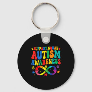 Groovy family support squad autism awareness key ring