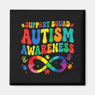 Groovy family support squad autism awareness magnet