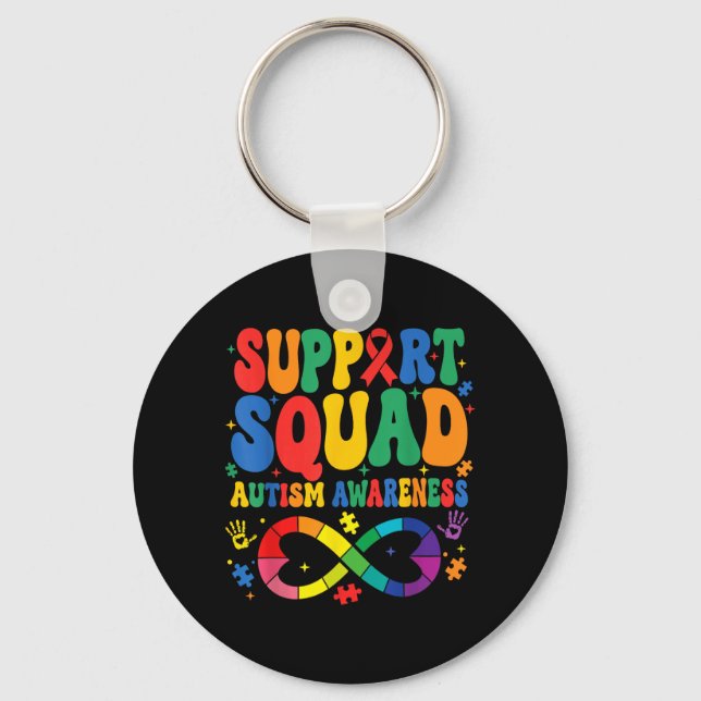 Groovy Family Support Team Au Awareness Key Ring (Front)