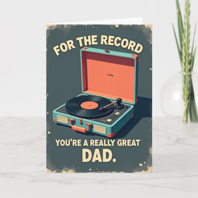 Groovy Fathers Day Record Card (Front)