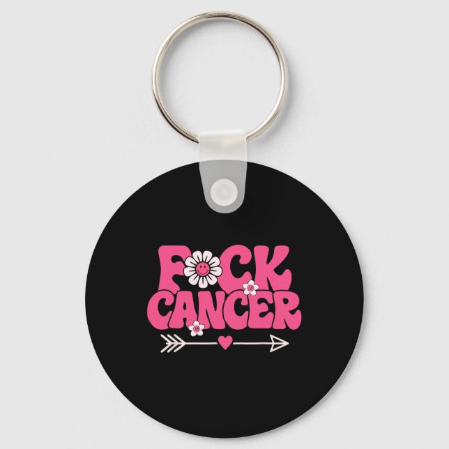 Groovy Fck Cancer  Key Ring (Front)