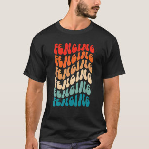 Groovy Fencing For Girl Women Retro 70s Hippie Boh T-Shirt
