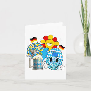 Groovy Festival Bavarian Germany Flag Smile Face Card