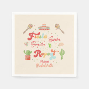 Groovy Fiesta Siesta Tequila Repeat Bachelorette Napkin