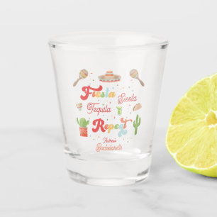 Groovy Fiesta Siesta Tequila Repeat Bachelorette Shot Glass