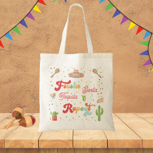 Groovy Fiesta Siesta Tequila Repeat Bachelorette   Tote Bag