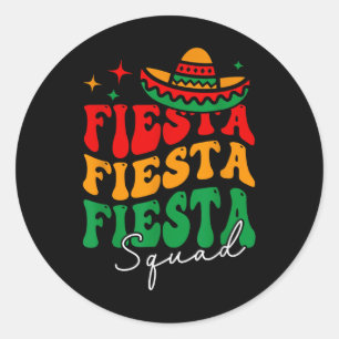 Groovy Fiesta Squad Cinco De Mayo Mexican Fiesta 5 Classic Round Sticker