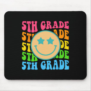 Groovy Fifth Grade Vibes Face Retro Teachers Byck Mouse Pad