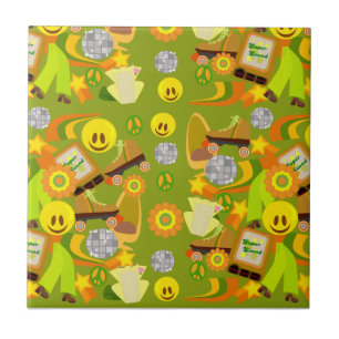 Groovy Flashback Pattern Ceramic Tile