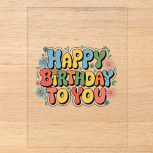 Groovy Floral Birthday Acrylic Invitations