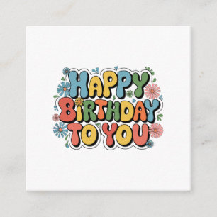 Groovy Floral Birthday Enclosure Card