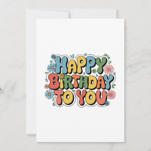 Groovy Floral Birthday Thank You Card