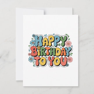 Groovy Floral Birthday Thank You Card