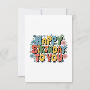 Groovy Floral Birthday Thank You Card