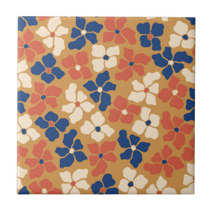 Groovy Floral Ceramic Tile