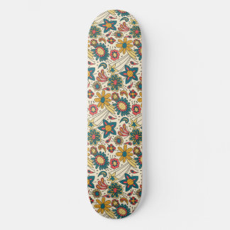 groovy floral pattern  skateboard